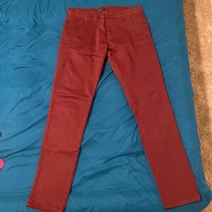 Zara Man - maroon skinny dress pants